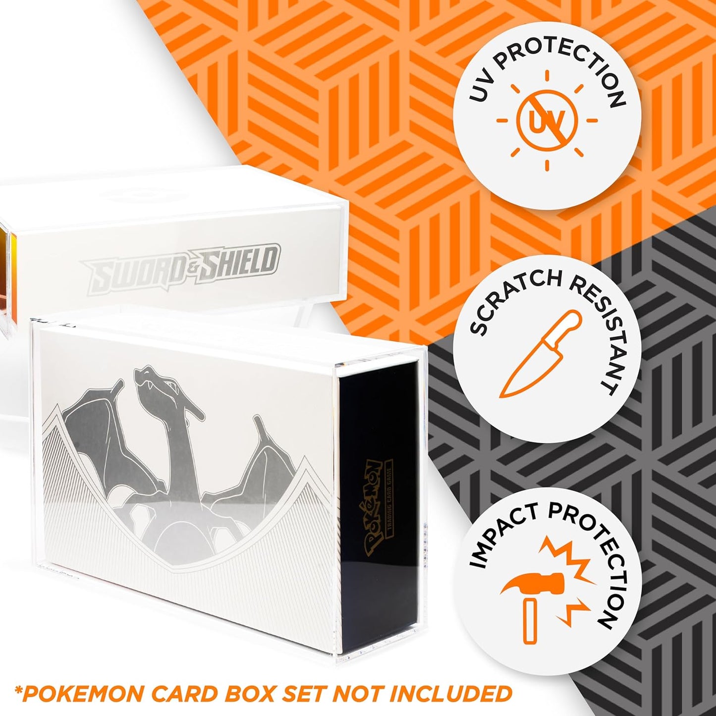 Ultra Premium Charizard Acrylic Box Protector - 320x209x90mm for Pokemon - The Ultimate Protection for Your Best Collectibles - Friki Monkey