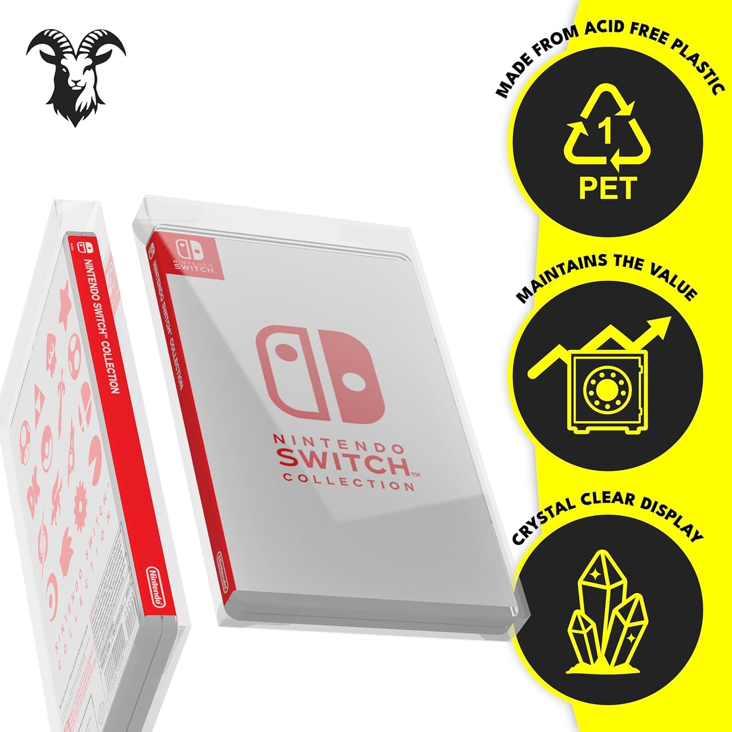 Caja Protectora de PET para Juegos de Nintendo Switch – Protector Premium para Juegos de Switch (10.4 x 17.6 x 1.6 cm)