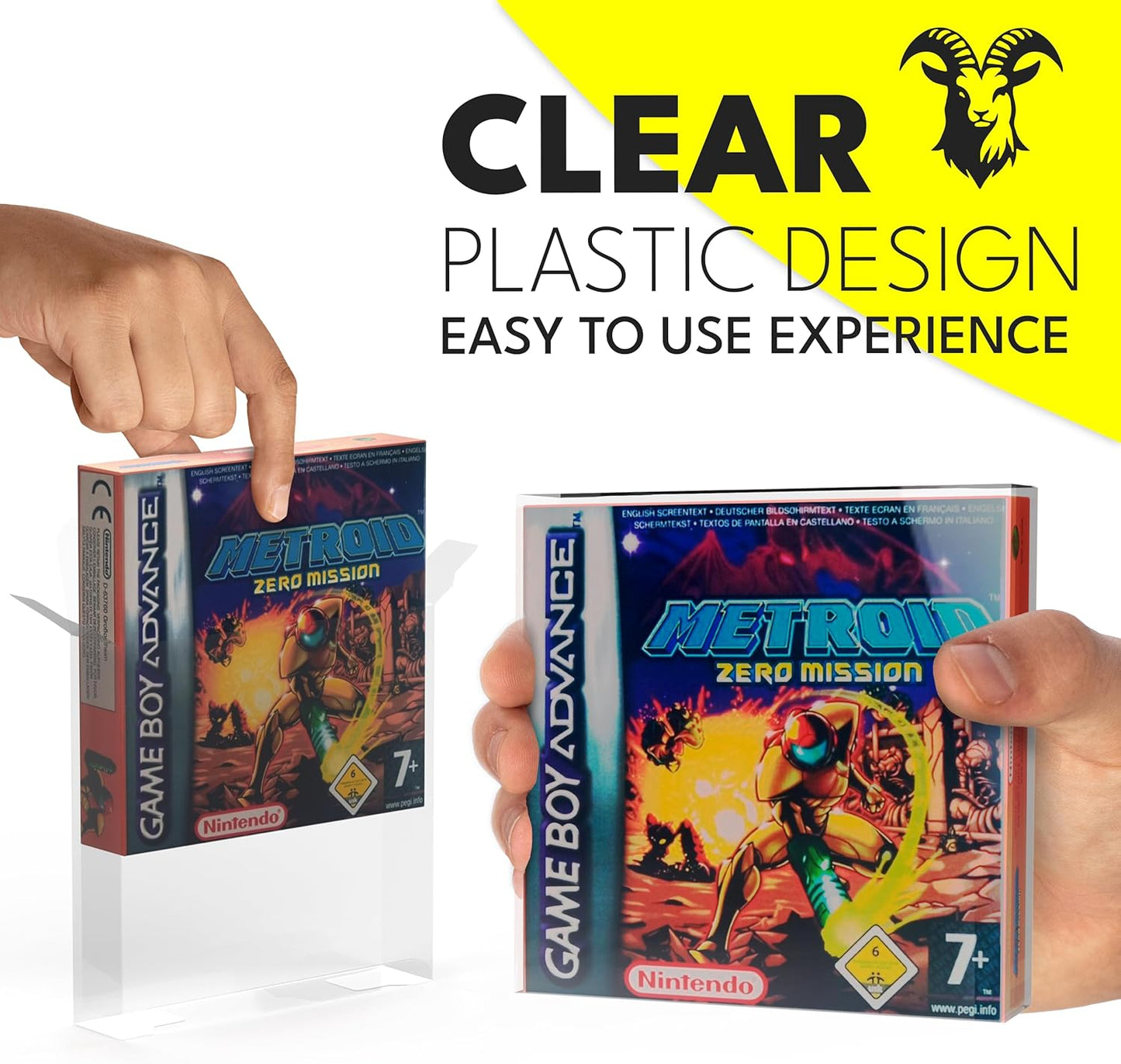 Caja Protectora de PET para Juegos de Game Boy Advance – Protector Retro Premium (13 x 13 x 3 cm)