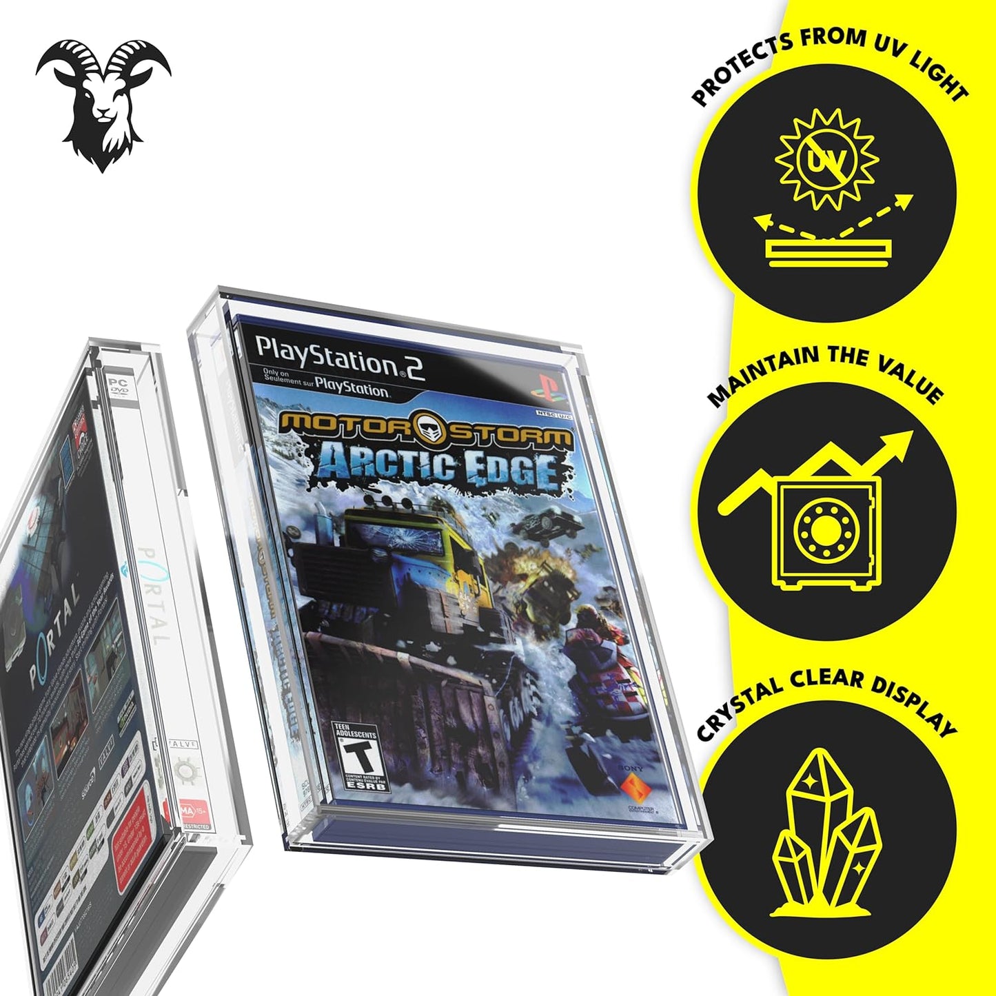 Caja Protectora de Metacrilato para DVDs y Juegos Retro – Protector Premium para Videojuegos (14 x 19.6 x 1.8 cm)