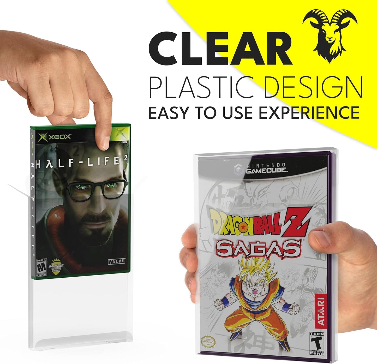 Clear Protective Box for DVDs and Retro Gaming Cases – PET Video Game Protector (14 x 19.6 x 1.8 cm)