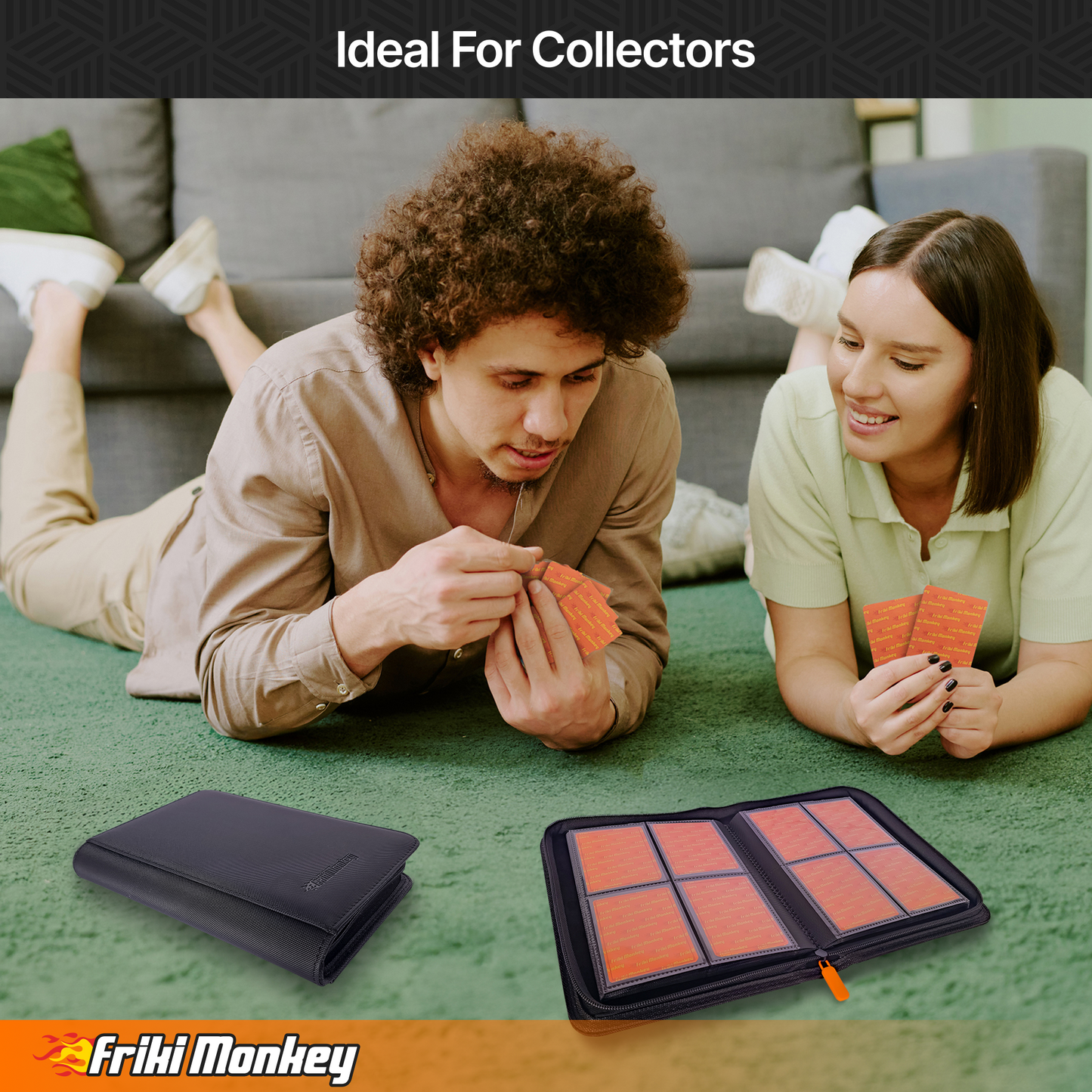 TCG-Kartenalbum 2×2 – Kapazität für 160 Karten mit Reißverschluss | Friki Monkey