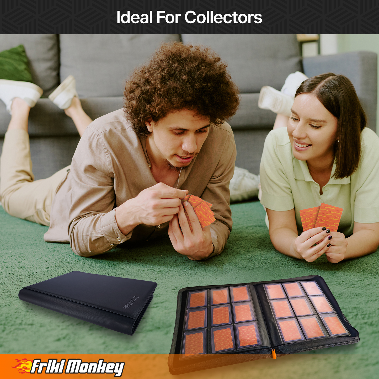 Toploader-Album 3×3 – Kapazität für 360 Toploader mit Reißverschluss | Friki Monkey