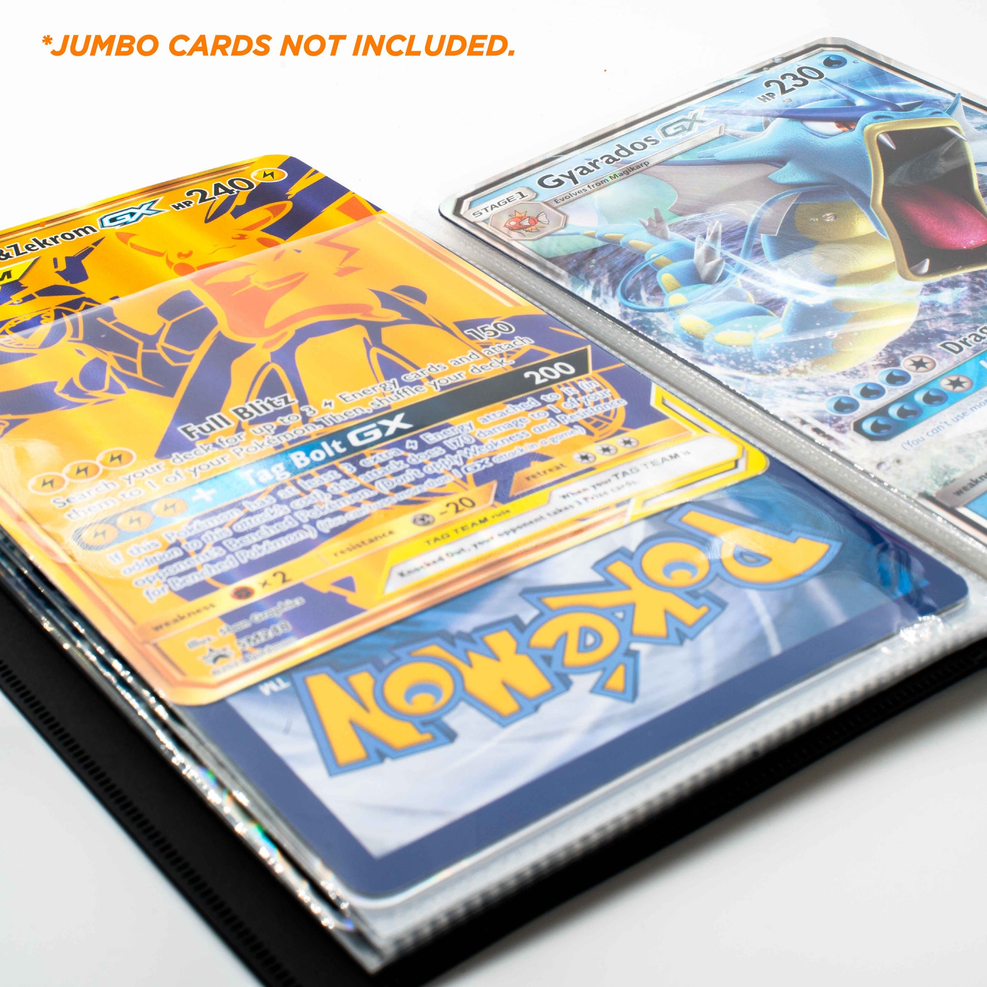 XXL Jumbo Pokemon Album for Large Pokemon Cards – 30 Pages for a Capacity of 60 Pokémon Jumbo GX True Cards, VMAX, V or EX, Pokemon Album with Sleeves Size 21 x 14.5 cm - Friki Monkey