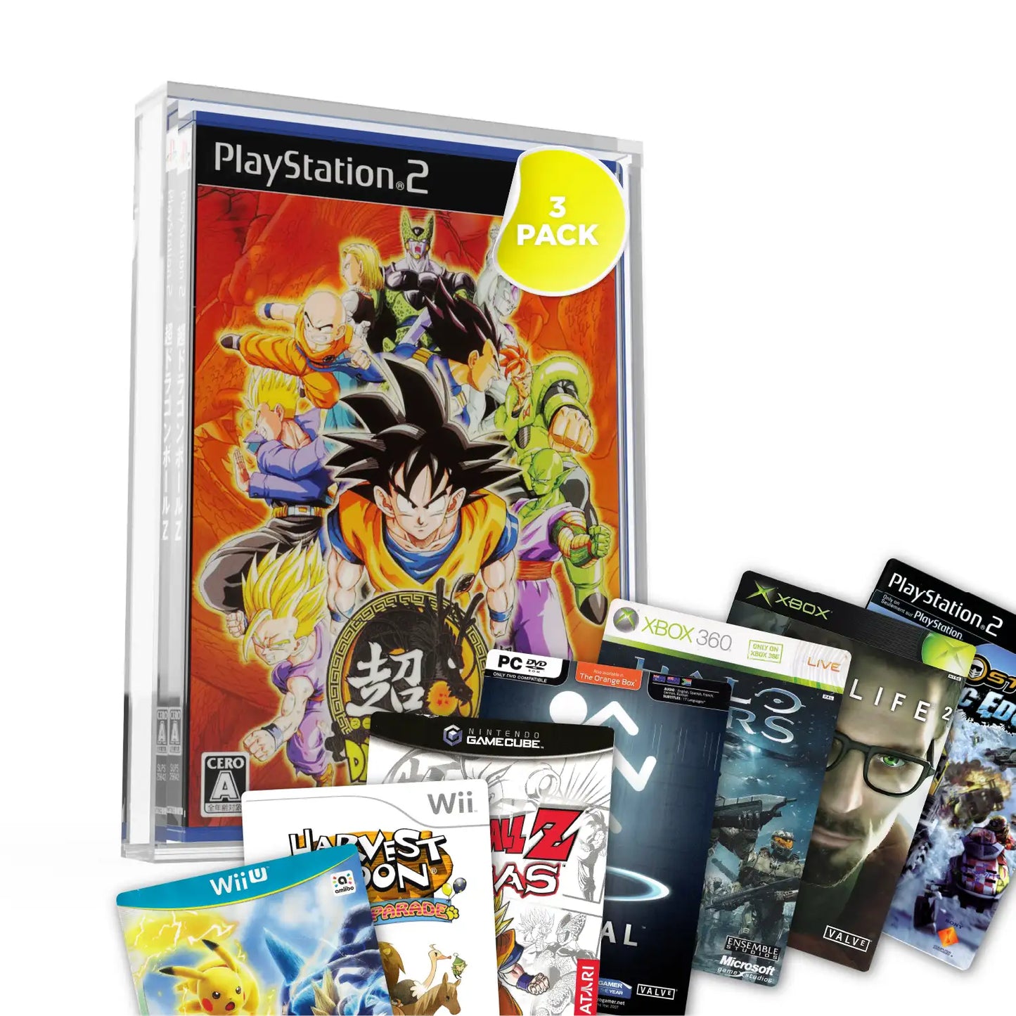Caja Protectora de Metacrilato para DVDs y Juegos Retro – Protector Premium para Videojuegos (14 x 19.6 x 1.8 cm)