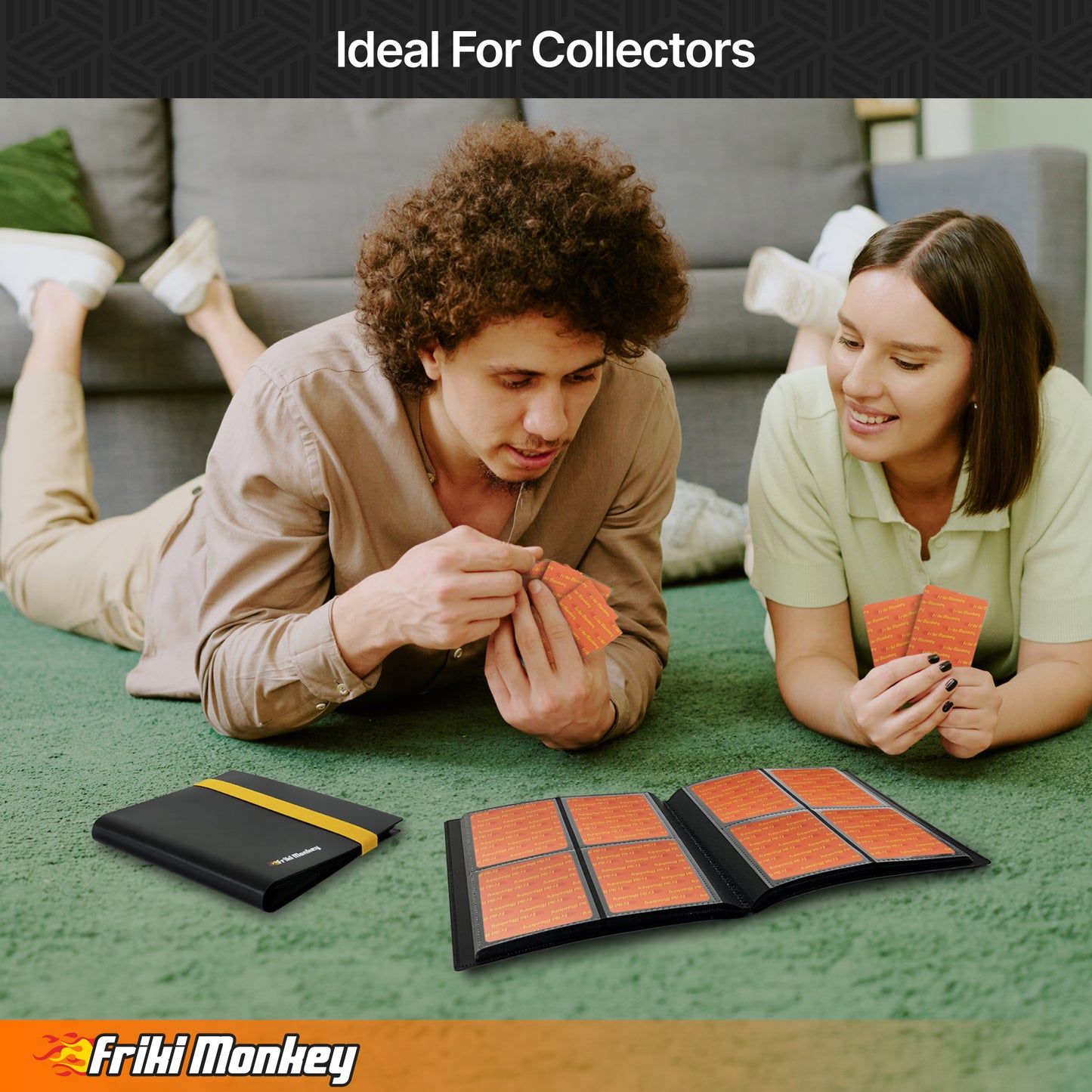 TCG Card Album – 160 Cards – 4-Pocket Pages (2×2) – Side-Loading Binder with Elastic Closure – PVC-Free