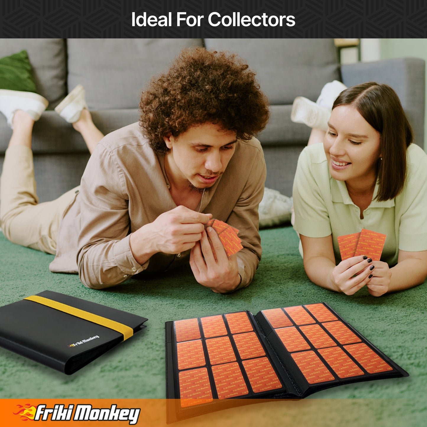 TCG Card Album – 360 Cards – 9-Pocket Pages (3×3 Layout) – Side-Loading Binder with Elastic Strap