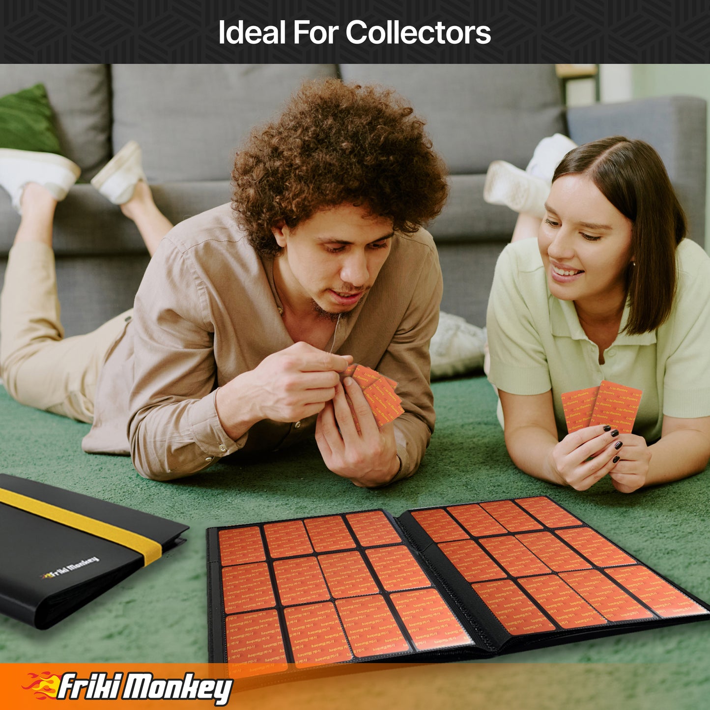 TCG Card Album – 480 Cards – 12-Pocket Pages (4×3) – Extra-Large Side-Loading Binder with Elastic Closure – PVC-Free