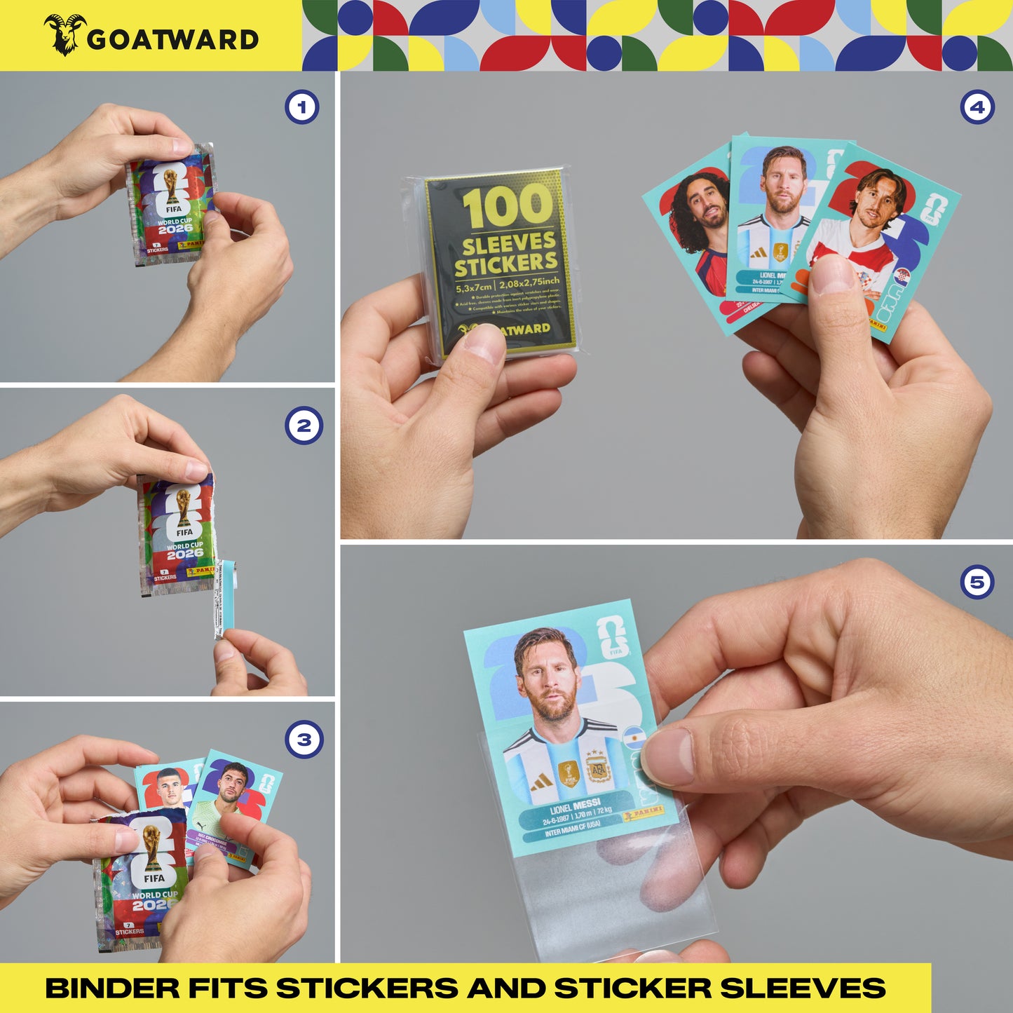 PRÉCOMMANDE : Pochettes de Protection (Penny Sleeves) pour Stickers World Cup 26 | GOATWARD