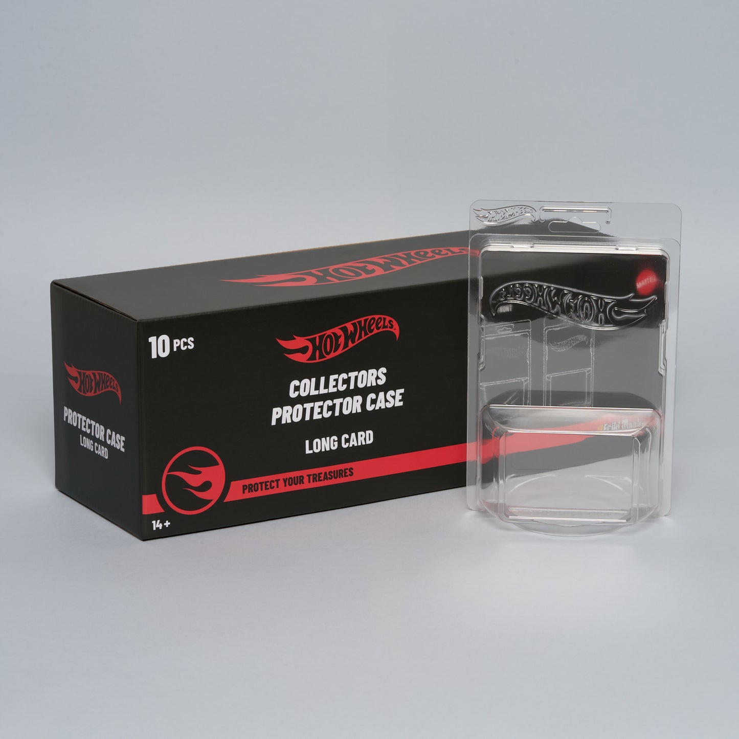 Hot Wheels™ PET Protector – Long Card (1:64) – Premium Clear Display Case – 10 Pack