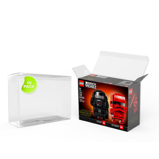 Caja Protectora de PET para LEGO BrickHeadz – Protector Premium para Cajas de LEGO (19.1 x 7.3 x 14.3 cm)