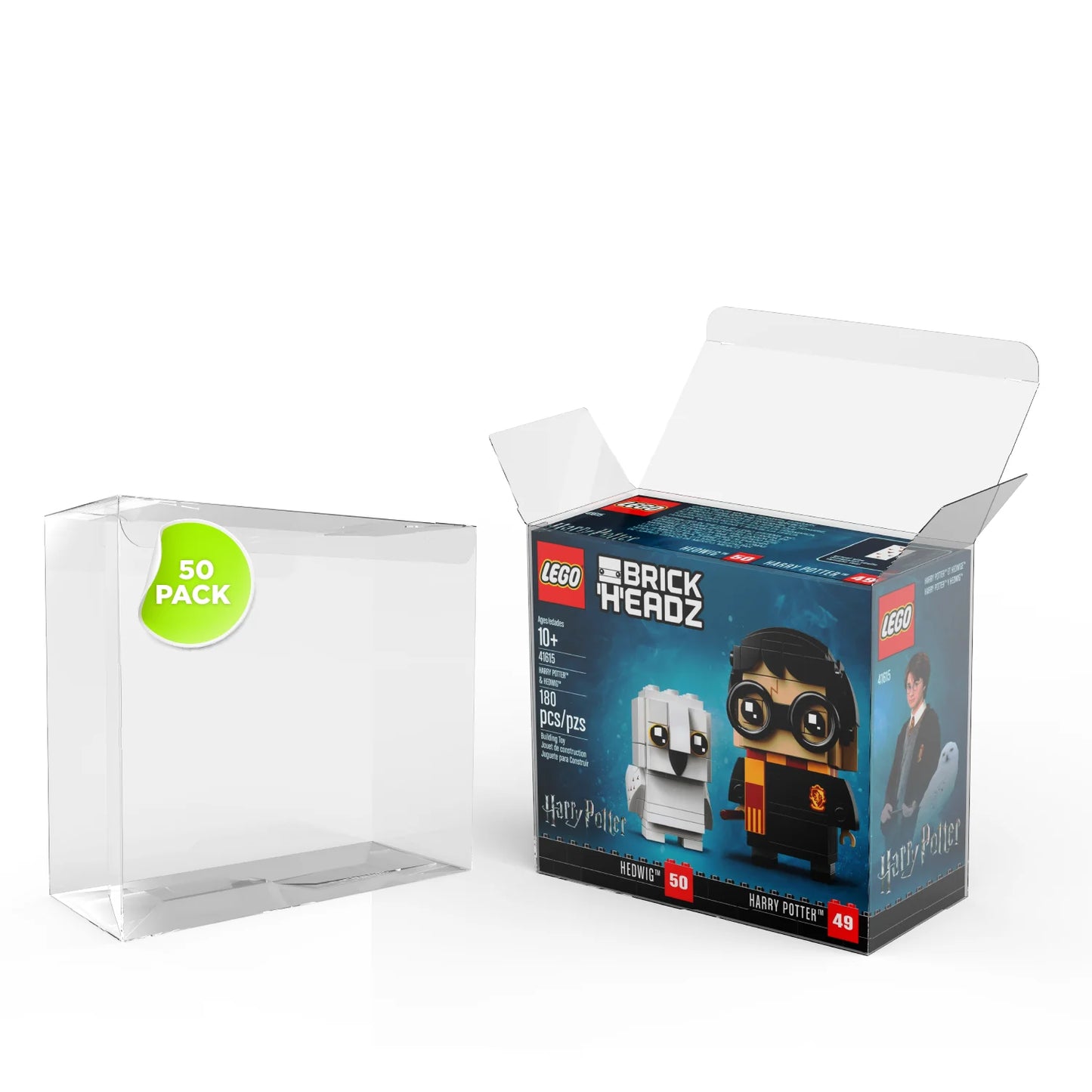 PET Protective Case for LEGO BrickHeadz – Premium LEGO Box Protector (15.8 x 7.2 x 14.4 cm)