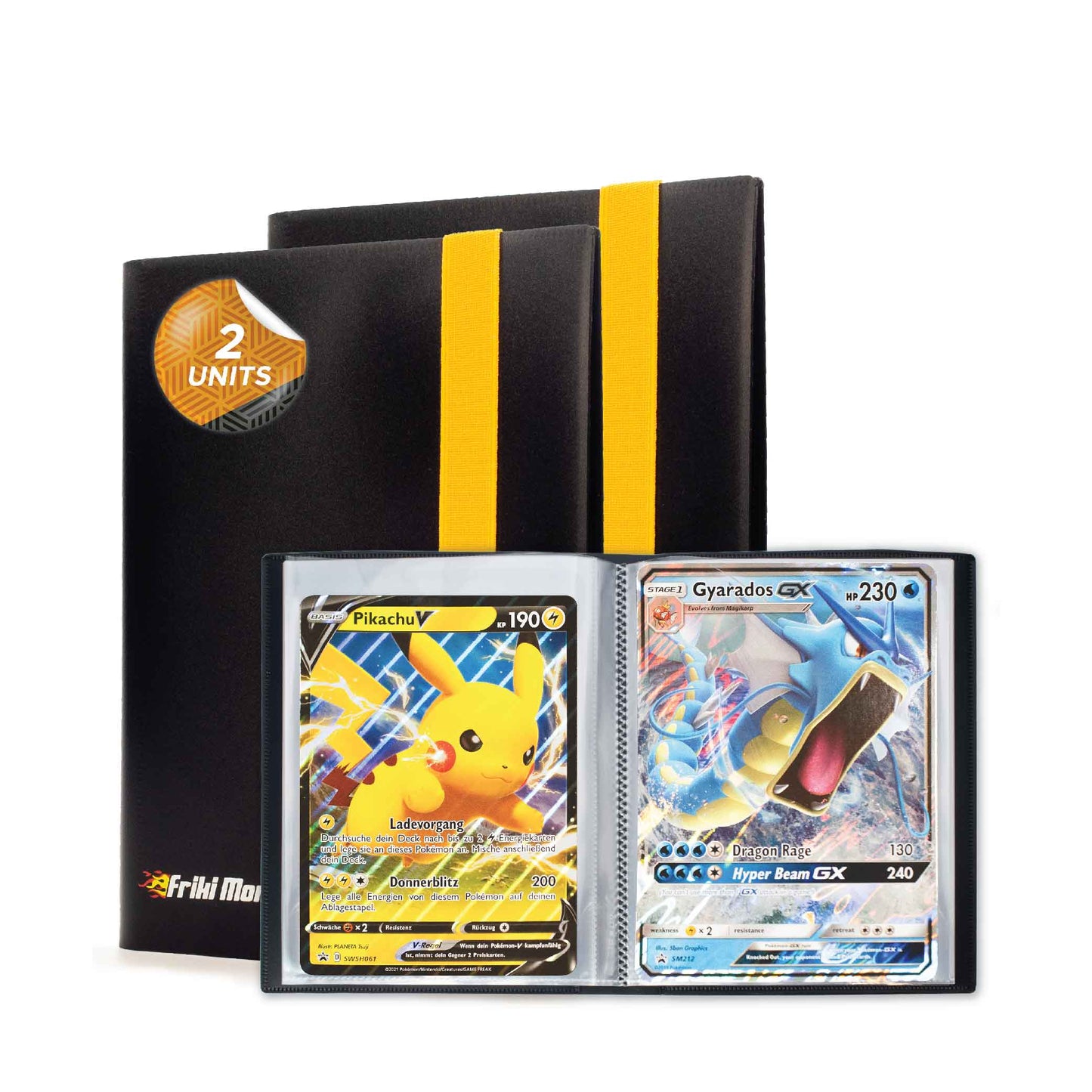 XXL Jumbo Pokemon Album for Large Pokemon Cards – 30 Pages for a Capacity of 60 Pokémon Jumbo GX True Cards, VMAX, V or EX, Pokemon Album with Sleeves Size 21 x 14.5 cm - Friki Monkey