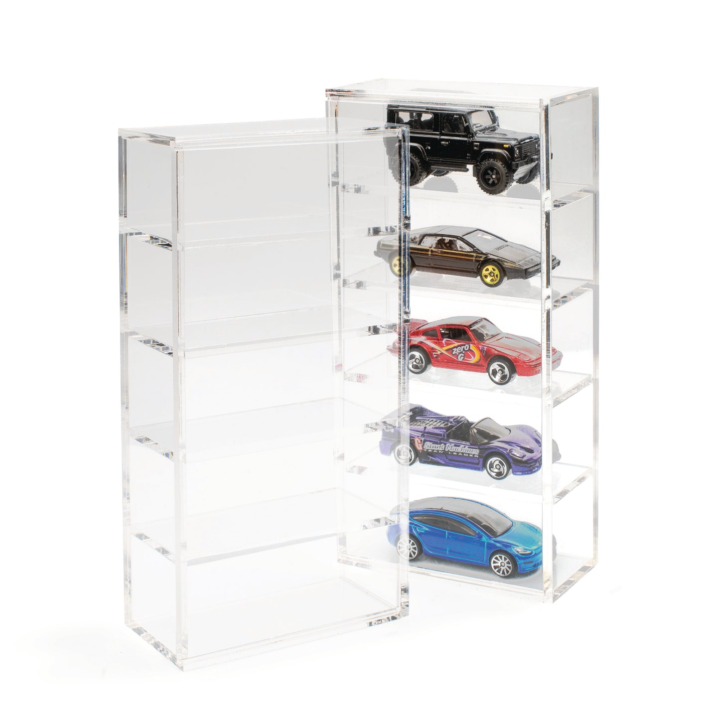 Acrylic Protector Box with Five Heights Compatible with Loose Hot Wheels - 1:64 scale cars with a maximum height of 34mm - The Ultimate Protection for Your Best Collectibles. - Friki Monkey