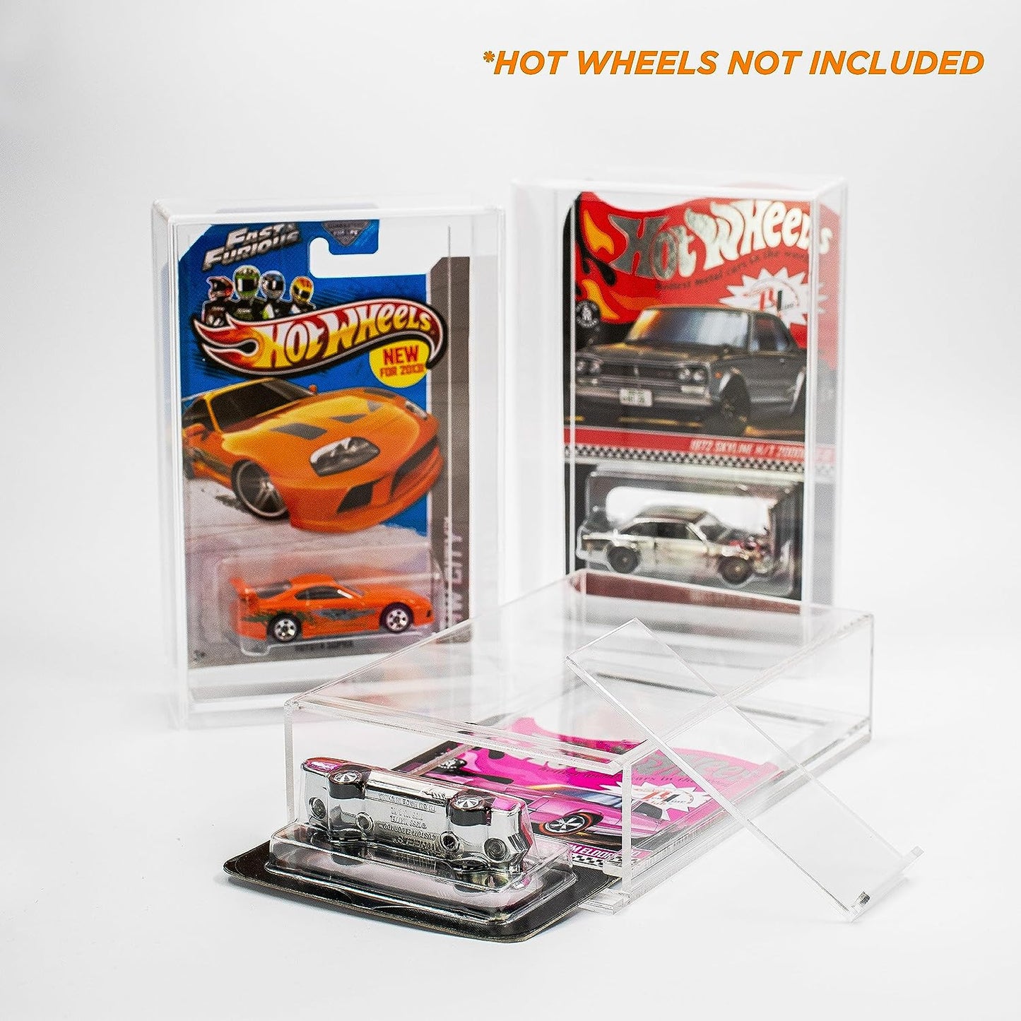 Acryl Display Case für Hot Wheels Long Cards (111x111x39mm) – Premium Schutz & Präsentation