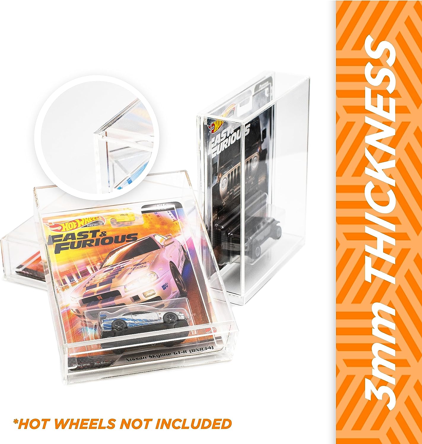 Acrilic Box Protector Case Compatible with Premium Card - 135x136x39mm for Hot Wheels - The Ultimate Protection for Your Best Collectibles - Friki Monkey