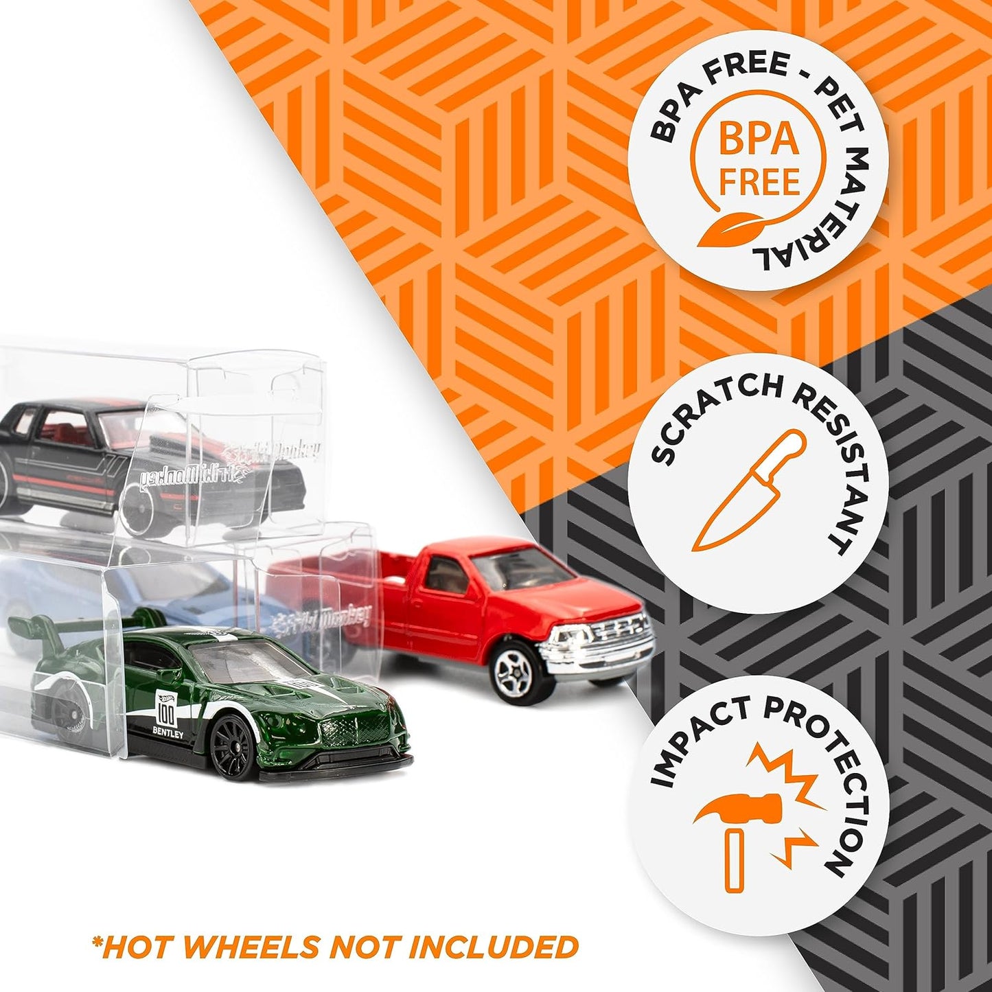 Clear Protector Box Compatible with Hot Wheels - 30x90x30mm for Hot Wheels - The Ultimate Protection for Your Best Collectibles - Friki Monkey