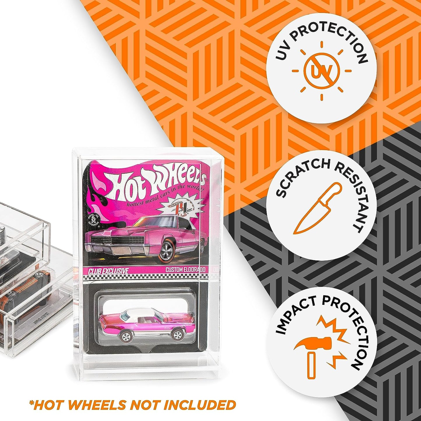 Acryl Display Case für Hot Wheels Long Cards (111x111x39mm) – Premium Schutz & Präsentation