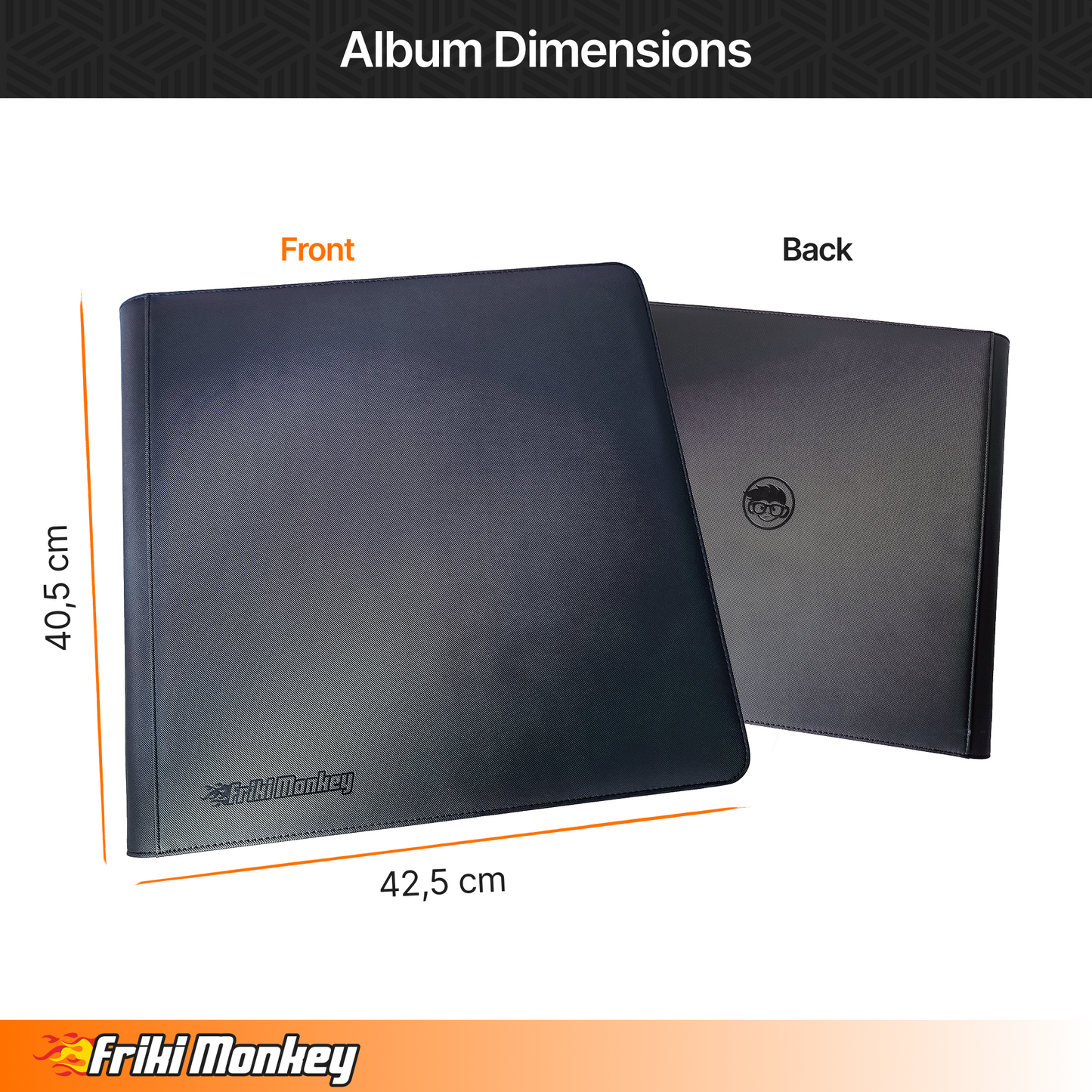 Toploader-Album 4×3 – Kapazität für 480 Toploader mit Reißverschluss | Friki Monkey