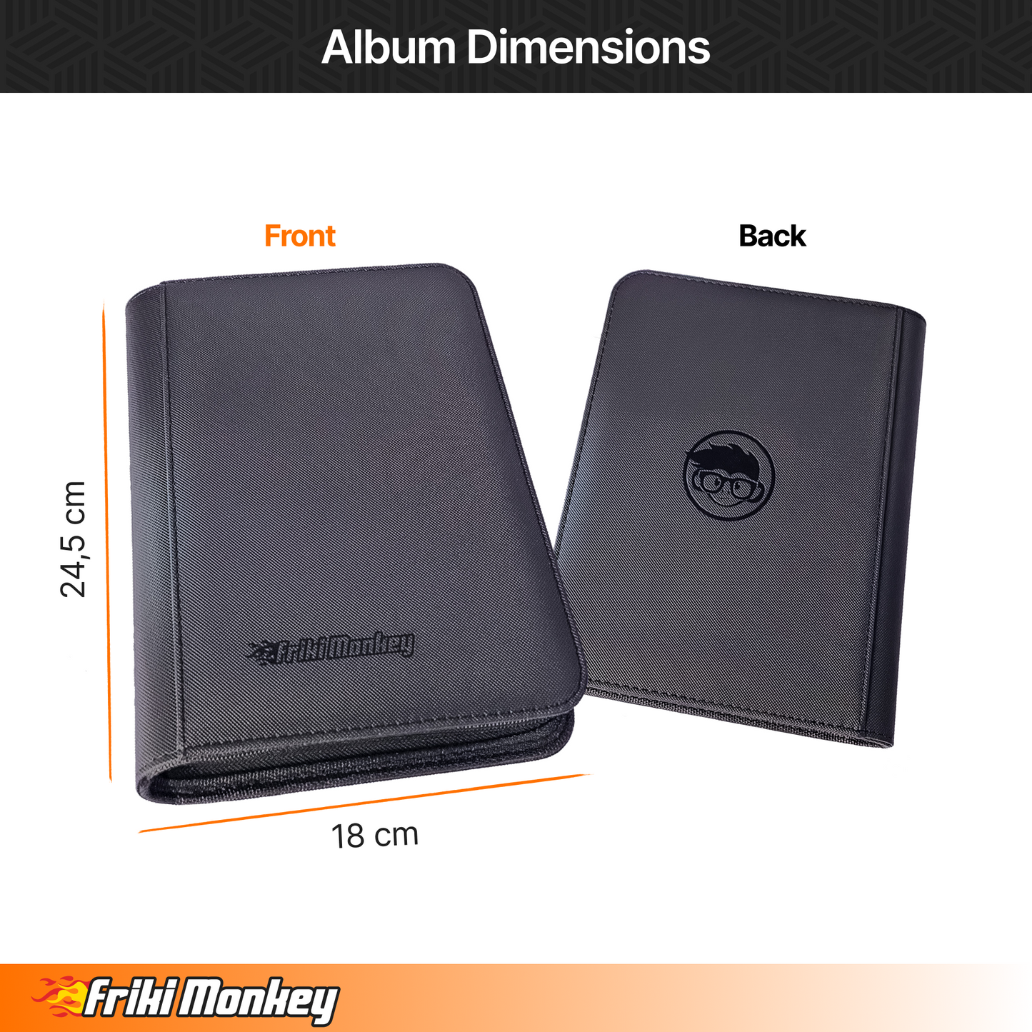 TCG-Kartenalbum 2×2 – Kapazität für 160 Karten mit Reißverschluss | Friki Monkey