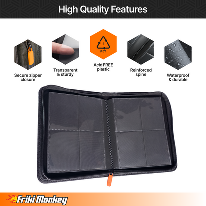 TCG-Kartenalbum 2×2 – Kapazität für 160 Karten mit Reißverschluss | Friki Monkey