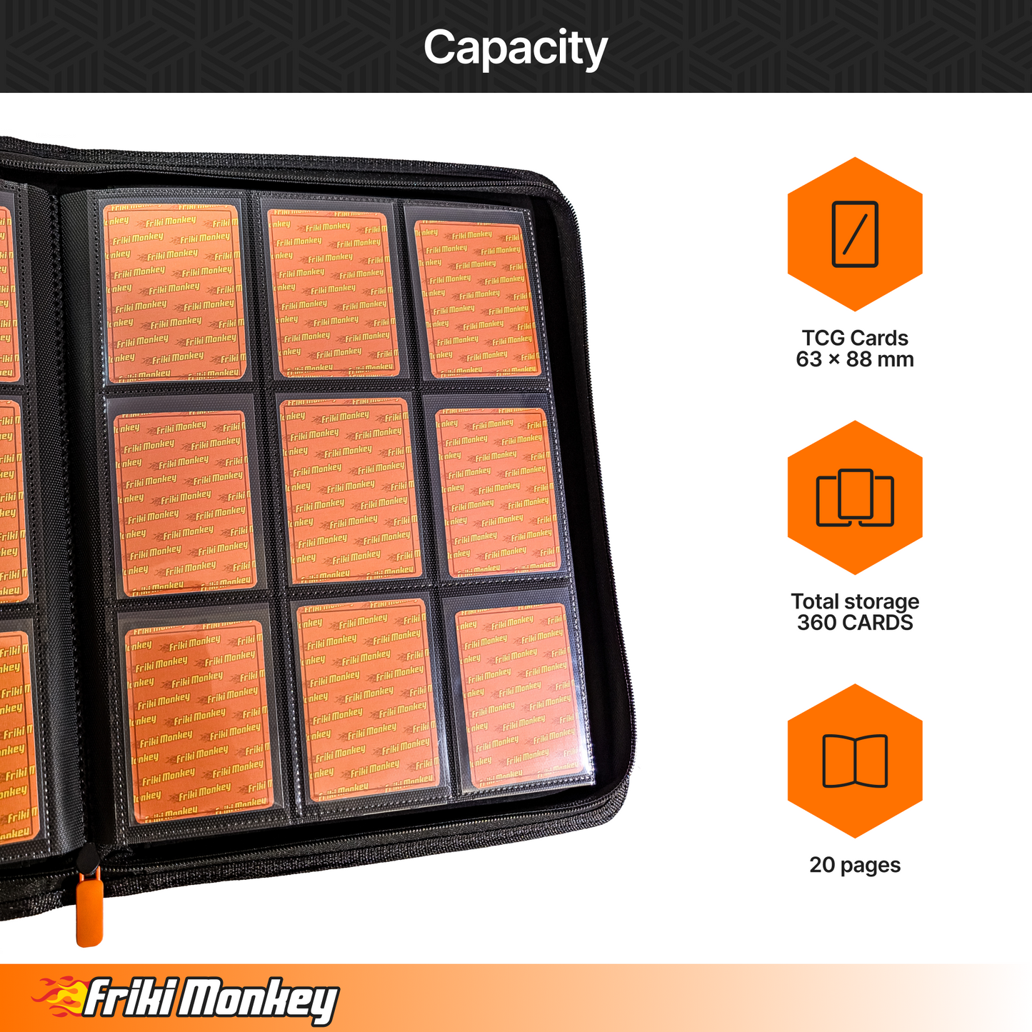 TCG-Kartenalbum 3×3 – 360 Karten mit Reißverschluss | Friki Monkey