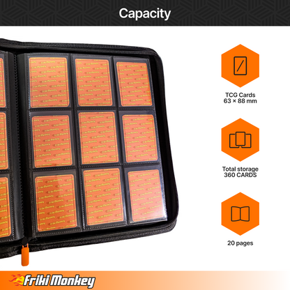 TCG-Kartenalbum 3×3 – 360 Karten mit Reißverschluss | Friki Monkey
