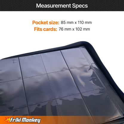 Toploader-Album 4×3 – Kapazität für 480 Toploader mit Reißverschluss | Friki Monkey