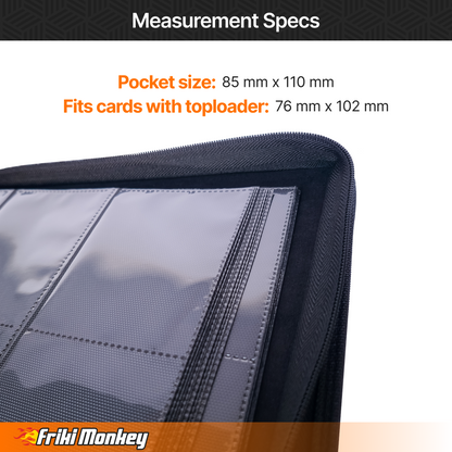 Toploader-Album 3×3 – Kapazität für 360 Toploader mit Reißverschluss | Friki Monkey