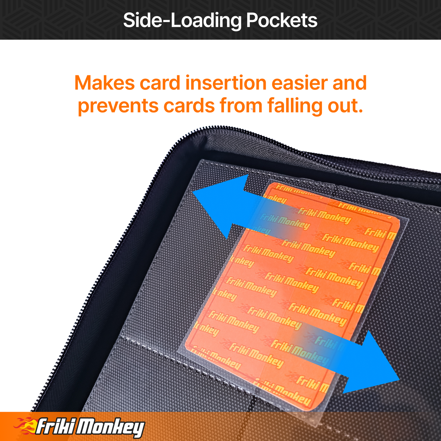TCG-Kartenalbum 2×2 – Kapazität für 160 Karten mit Reißverschluss | Friki Monkey