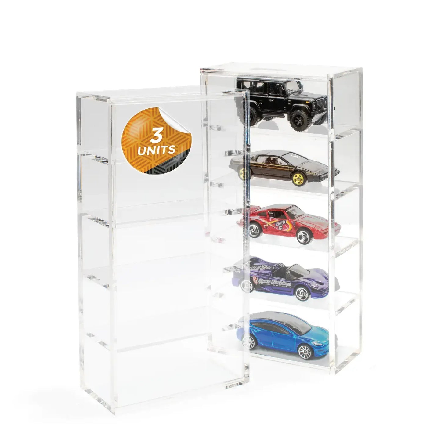 Acrylic Protector Box with Five Heights Compatible with Loose Hot Wheels - 1:64 scale cars with a maximum height of 34mm - The Ultimate Protection for Your Best Collectibles. - Friki Monkey