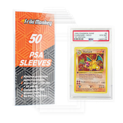 Sleeves for Graded Cards - 87x138mm for PSA, CGC, Beckett graded slabs Friki Monkey Sleeves for Graded Cards - 87x138mm for PSA, CGC, Beckett graded slabs Friki Monkey
