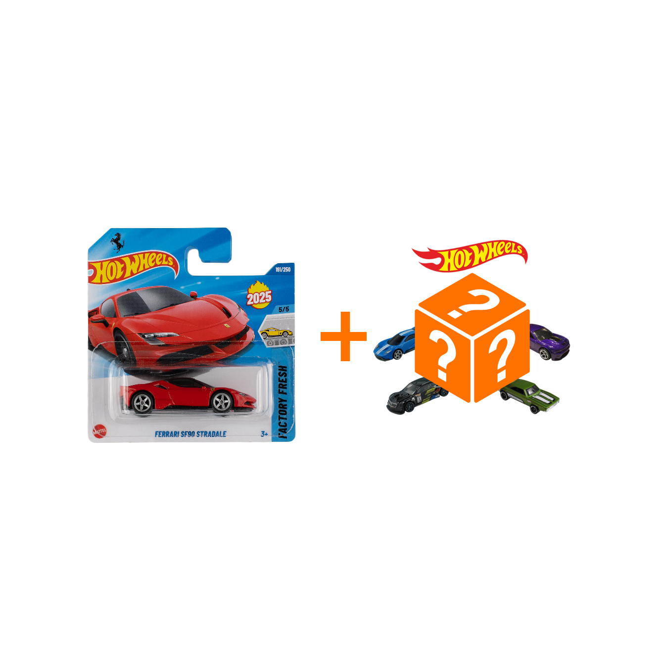 Hot Wheels Bundle 4: 1 Custom Ferrari SF90 Hot Wheels + 1 Hot Wheels Random Car (Copia)