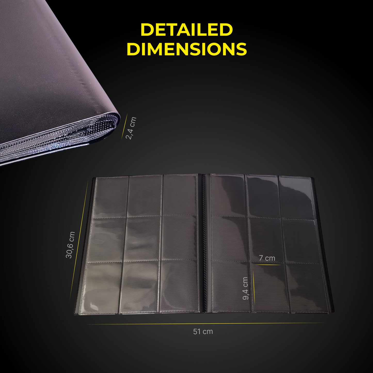 TCG Card Binder 3×3 – 360 Card Capacity with Elastic Band | GOATWARD