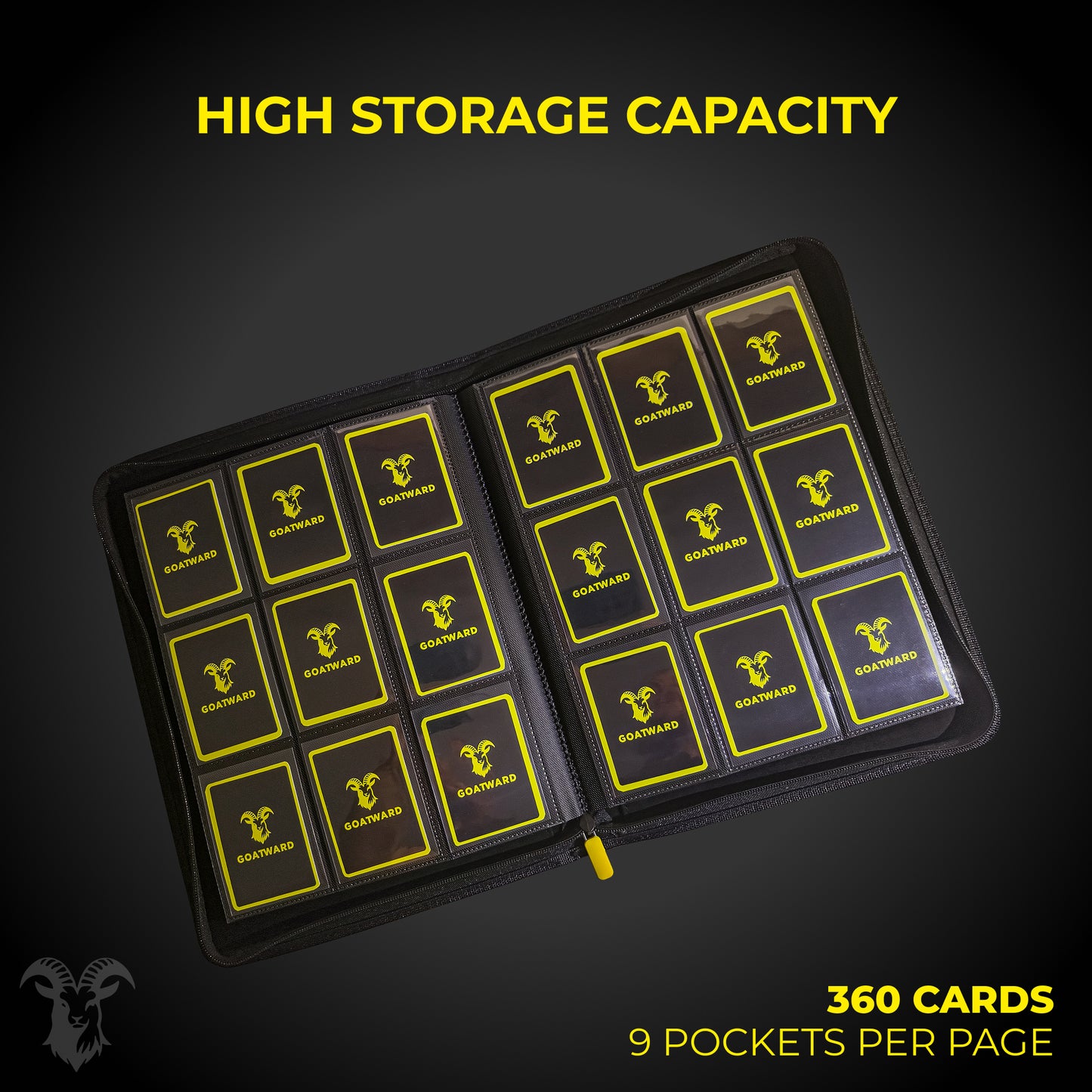 TCG Card Binder 3×3 – 360 Card Capacity with Zipper | GOATWARD
