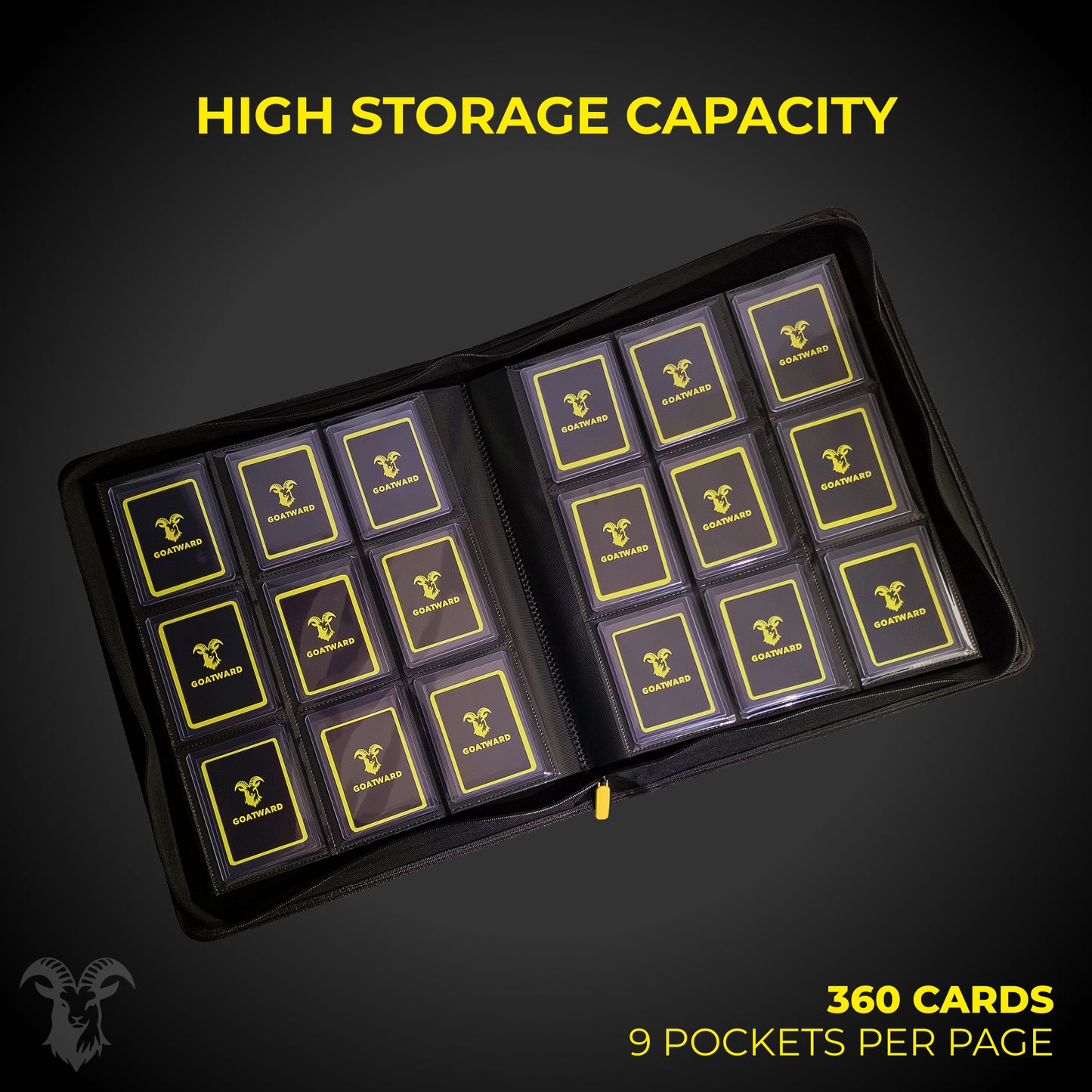 Toploader Binder 3×3 – 360 Toploaders with Zipper | GOATWARD