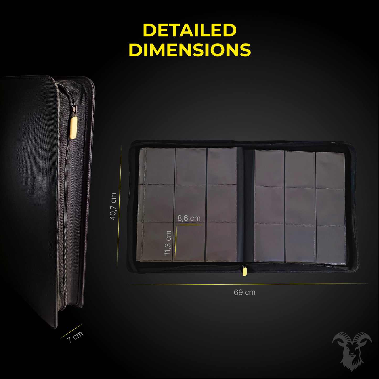 Toploader Binder 3×3 – 360 Toploaders with Zipper | GOATWARD