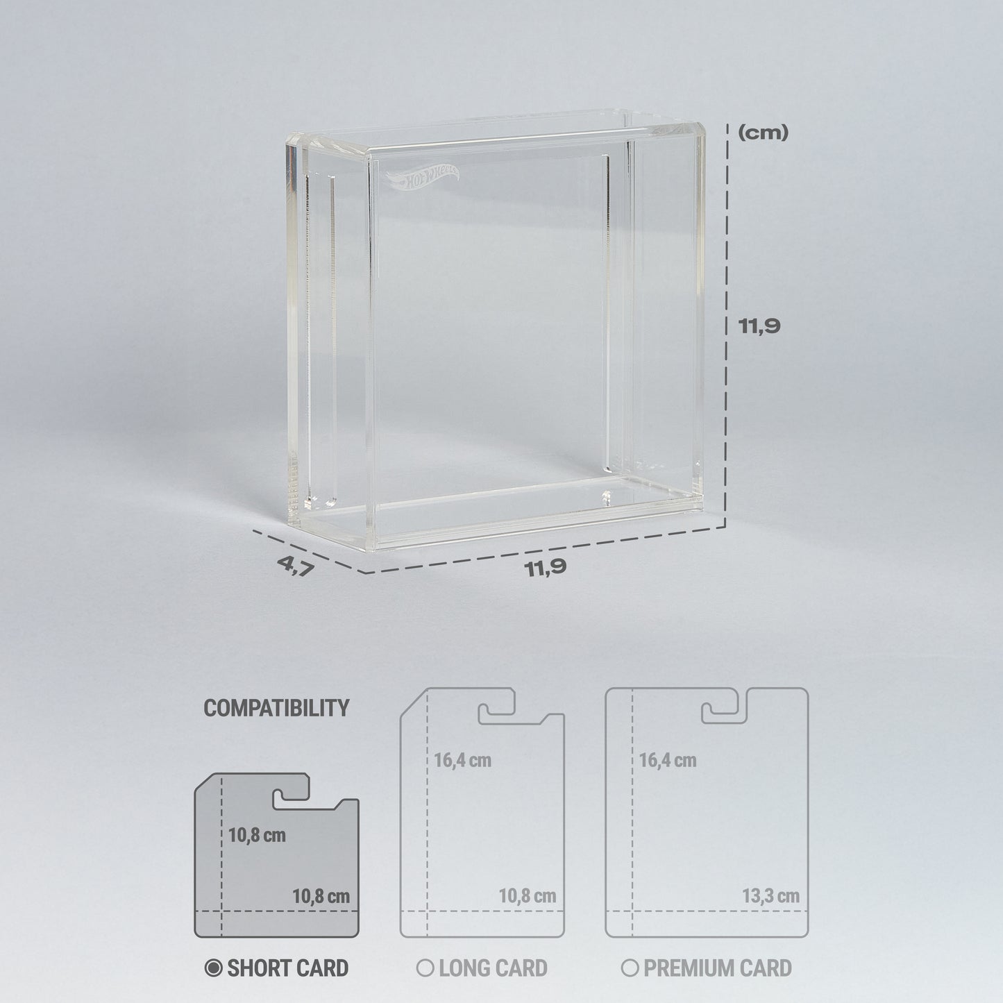 Hot Wheels™ Acrylic Display Case – Short Card (1:64) – Premium Showcase for Collectors