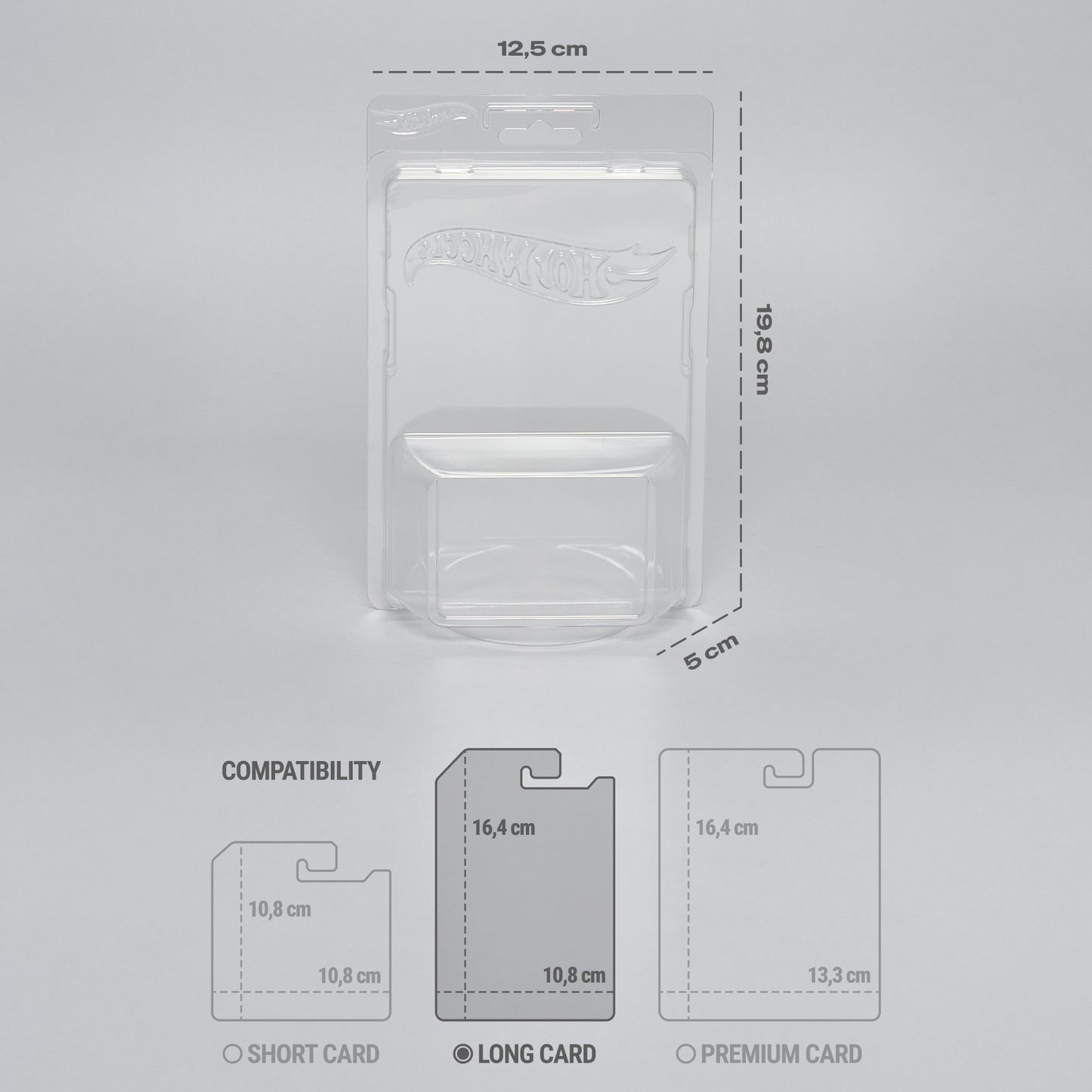 Hot Wheels™ PET Protector – Long Card (1:64) – Premium Clear Display Case – 10 Pack