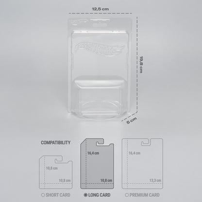 Hot Wheels™ PET Protector – Long Card (1:64) – Premium Clear Display Case – 10 Pack