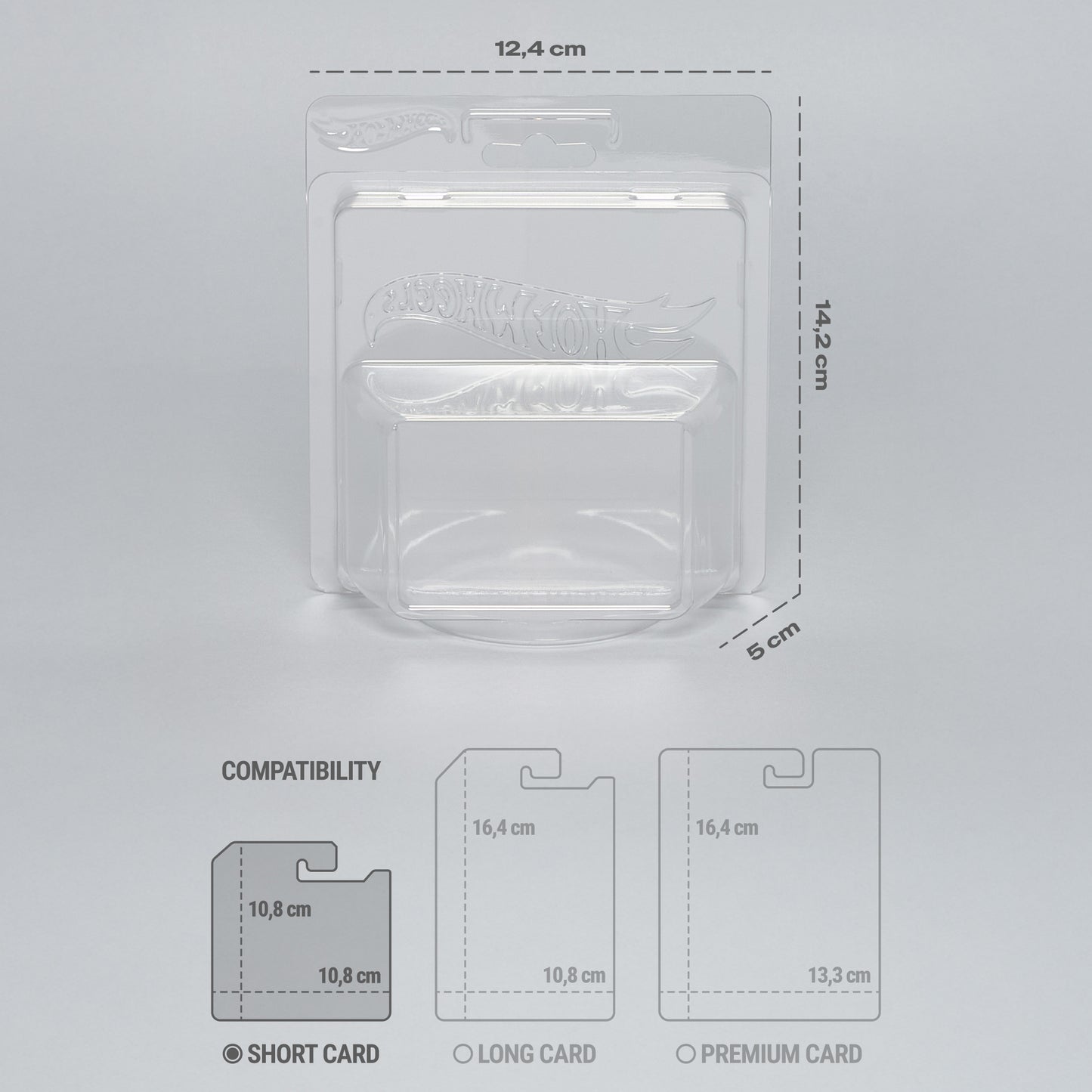 Hot Wheels™ PET Protector – Short Card (1:64) – Premium Clear Display Case – 10 Pack