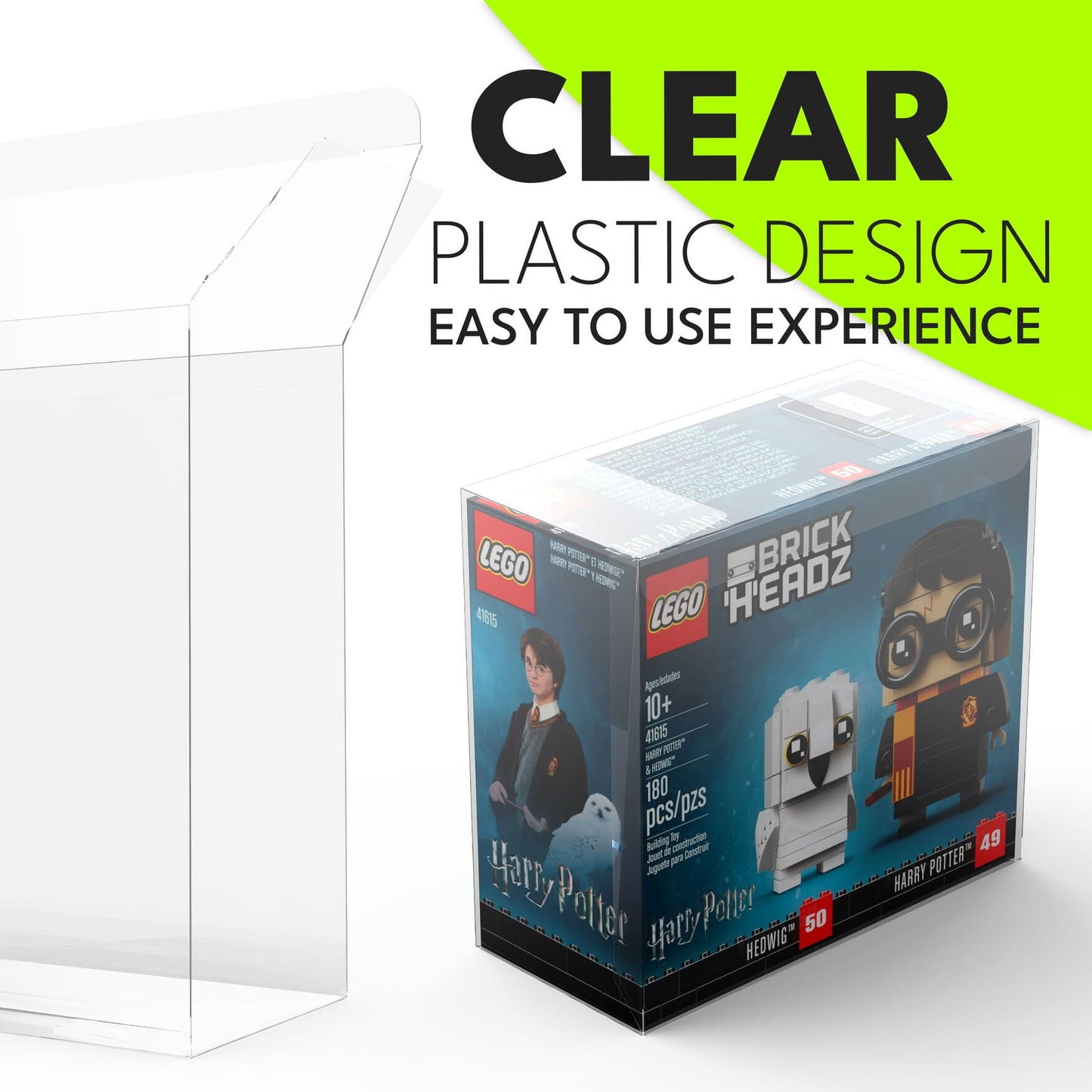PET Protective Case for LEGO BrickHeadz – Premium LEGO Box Protector (15.8 x 7.2 x 14.4 cm)