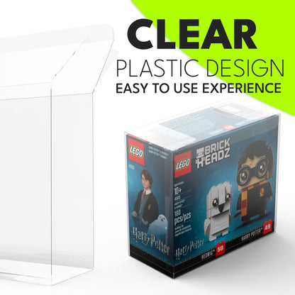 PET Protective Case for LEGO BrickHeadz – Premium LEGO Box Protector (15.8 x 7.2 x 14.4 cm)