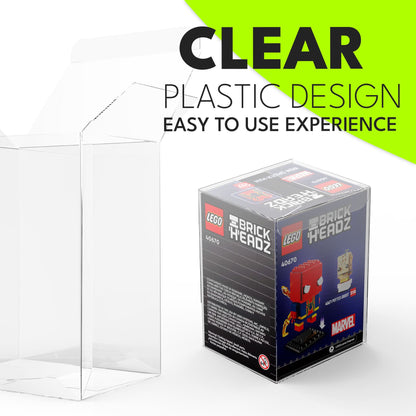 PET Protective Case for LEGO BrickHeadz – Premium LEGO Box Protector (9.3 x 8 x 12.5 cm)
