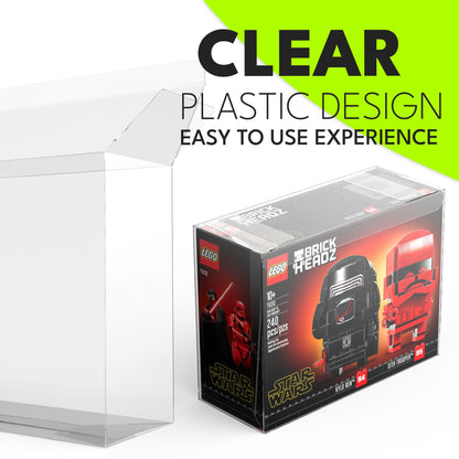 PET Protective Case for LEGO BrickHeadz – Premium LEGO Box Protector (19.1 x 7.3 x 14.3 cm)