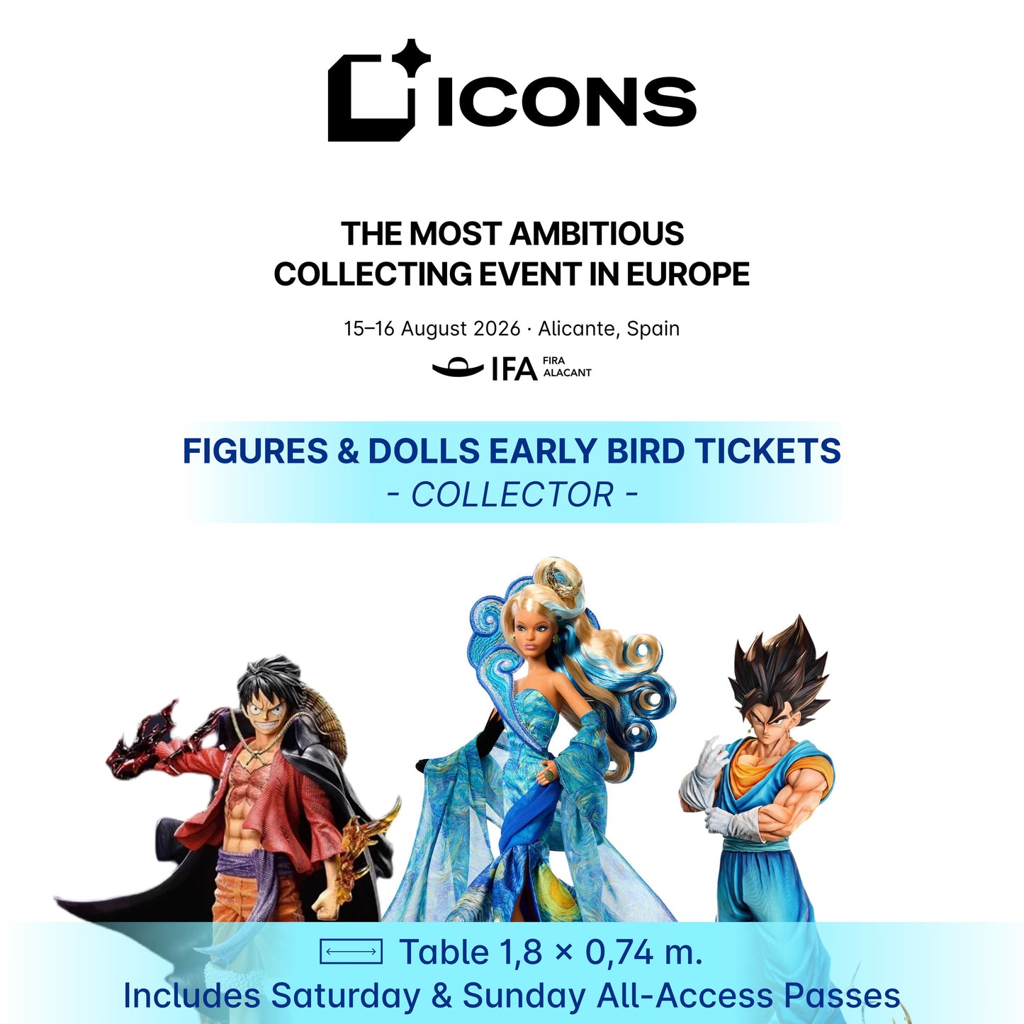ICONS 2026 - Inscription Exposant (Diecast / Figures - Dolls / Manga - Comics)