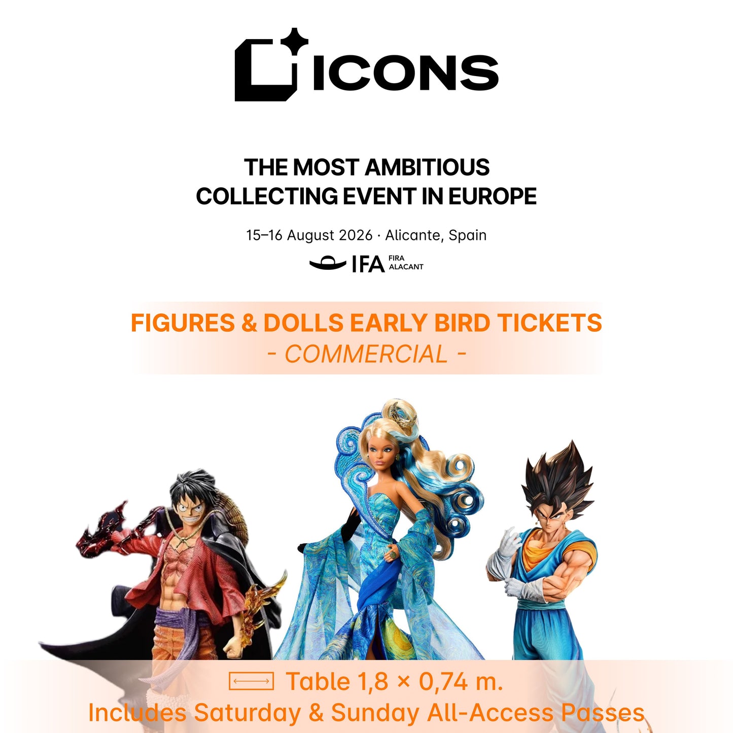 ICONS 2026 - Inscription Exposant (Diecast / Figures - Dolls / Manga - Comics)