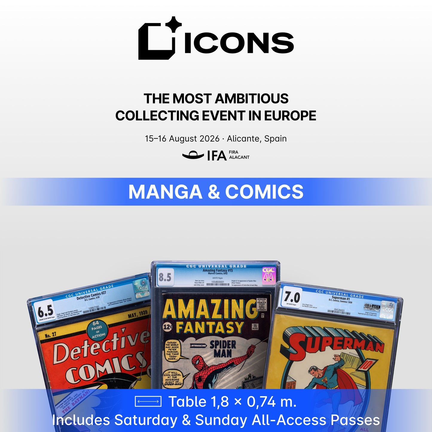 ICONS 2026 - Inscription Exposant (Diecast / Figures - Dolls / Manga - Comics)
