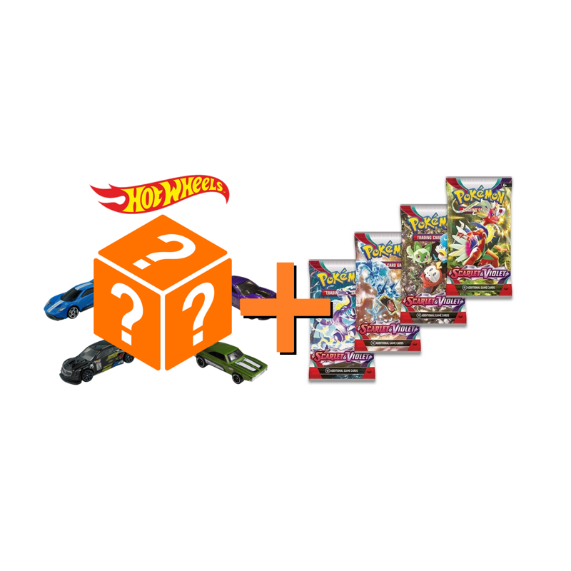 Mix Bundle: 1 Hot Wheels Random Car + 1 Pokemon Pack Scarlet & Violet